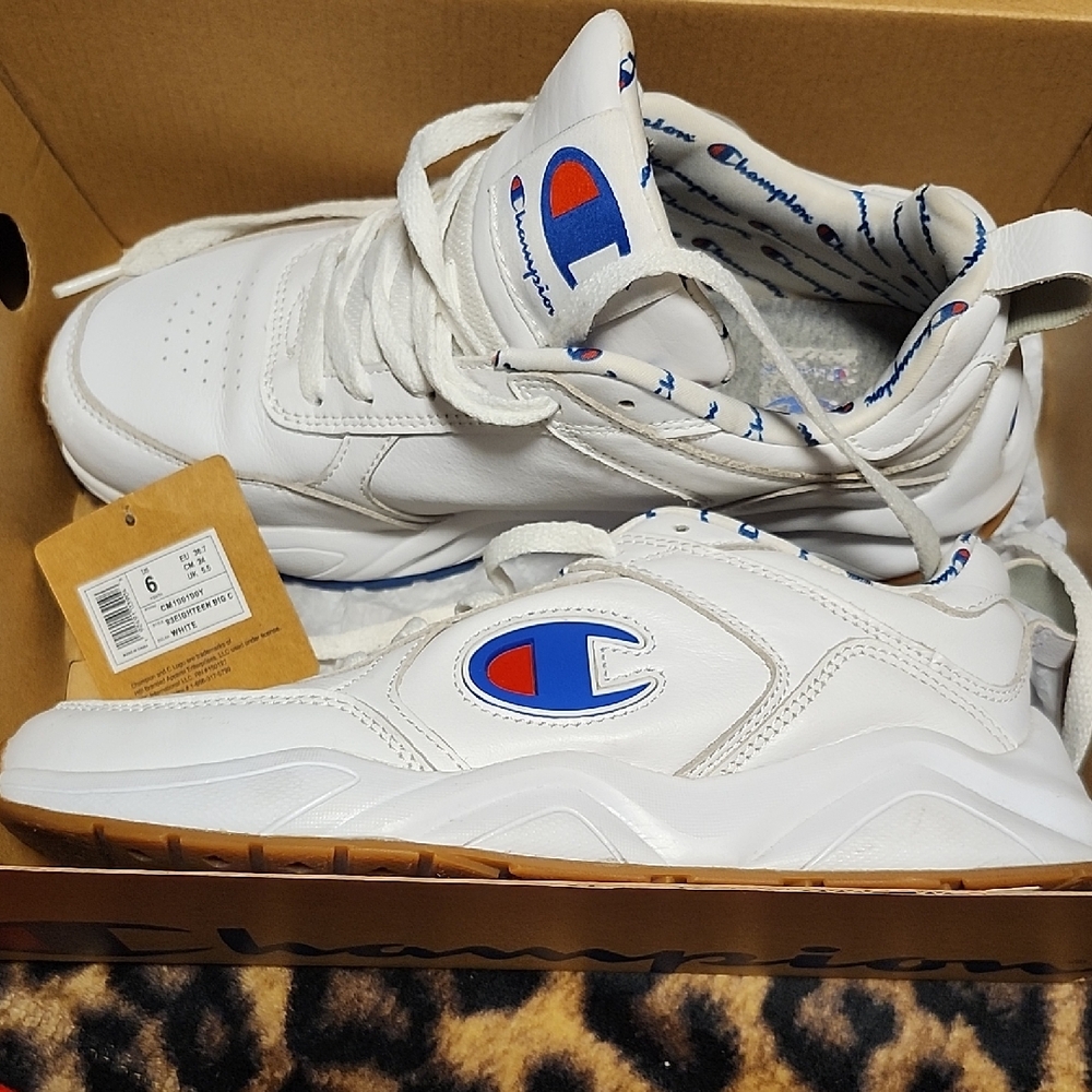 Champion Kids White and Blue Sneakers
